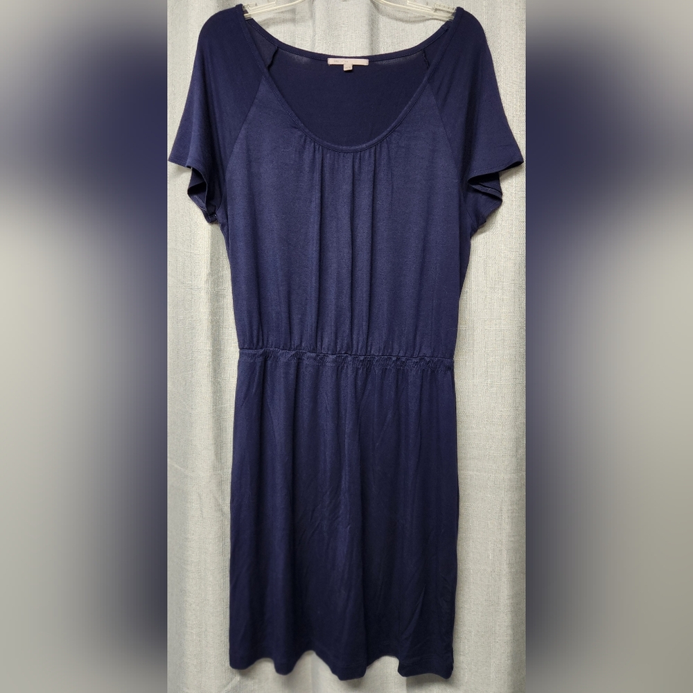 GAP Navy Blue Short-Sleeve Pull-over Dress - Women's S Small Tall